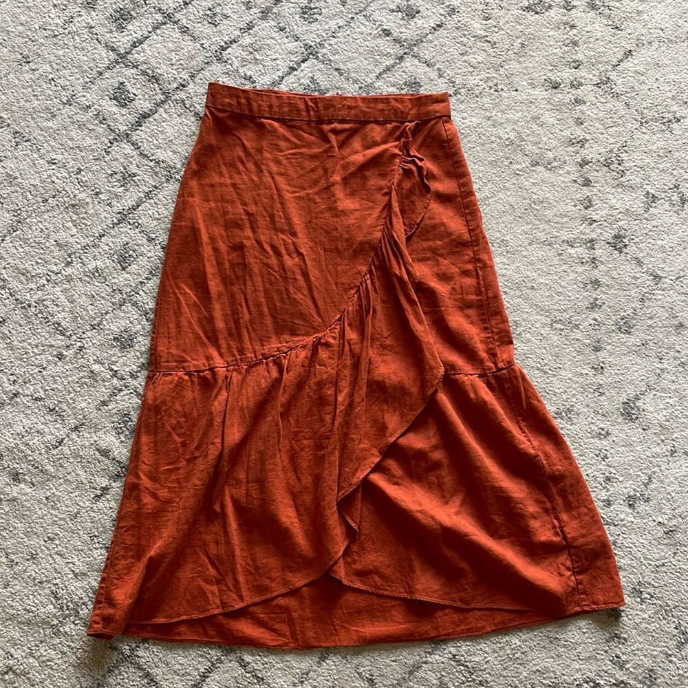 Midi Length Ruffle Skirt